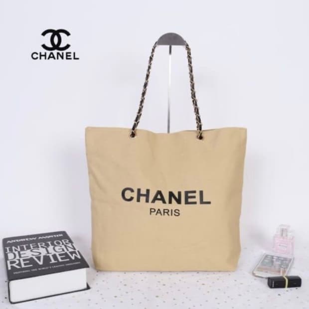 샤넬 뷰티 vip 체인 숄더 에코백 옐로우베이지