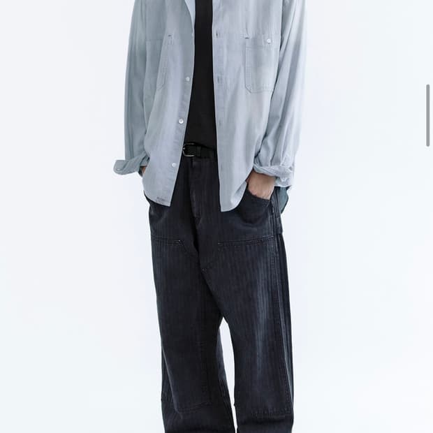 폴리테루 유즈드 데님 셔츠 라이트 블루 2사이즈