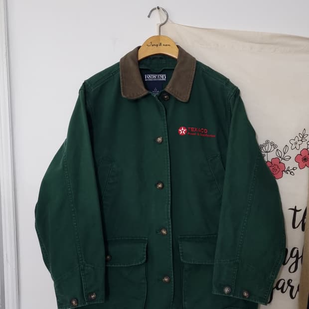 LAND'S END 90's 레더 카라 워크자켓 