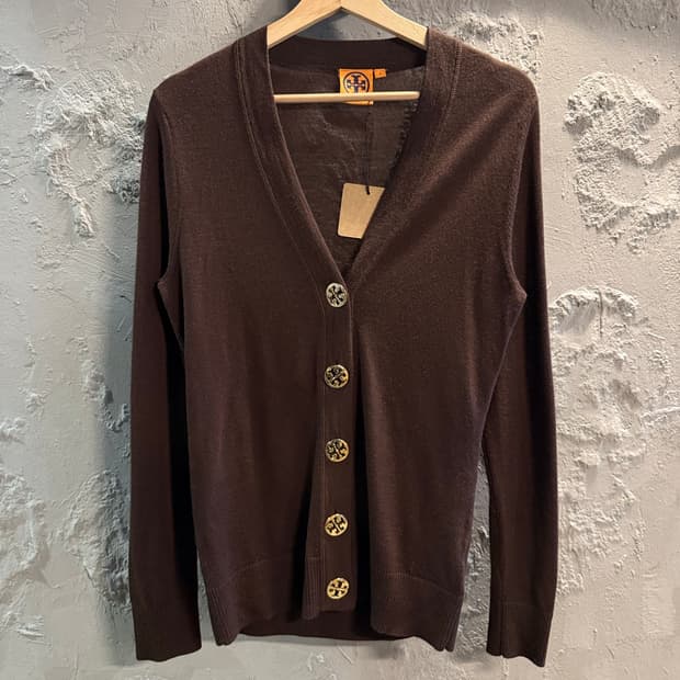 S 토리버치TORY BURCH 메리노울 가디건 브라운