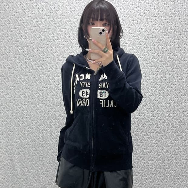 후아유 캐주얼 빈티지 레트로 Y2K 00's 후드집업 M C11177