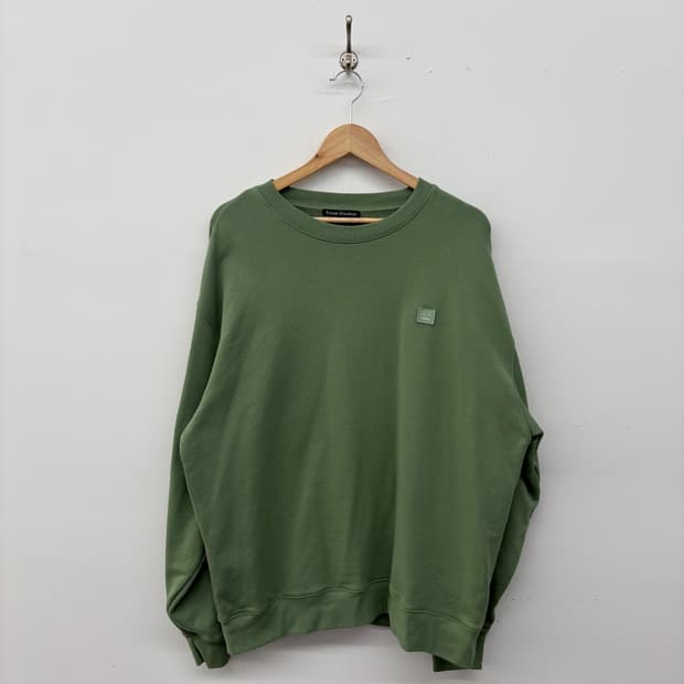 아크네 스튜디오 페이스 로고 맨투맨 그린 XL