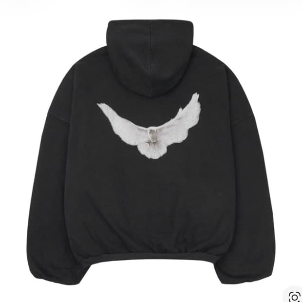 L 라지새상품 이지 갭 엔지니어드 바이 발렌시아가 도브 후드 워시드 블랙