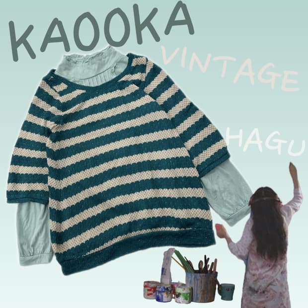 🩵하구미의 민트맛 코디세트🩵 모리걸 벌룬 니트 블라우스 프릴 