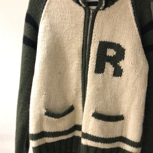 카키 코위찬 니트 집업