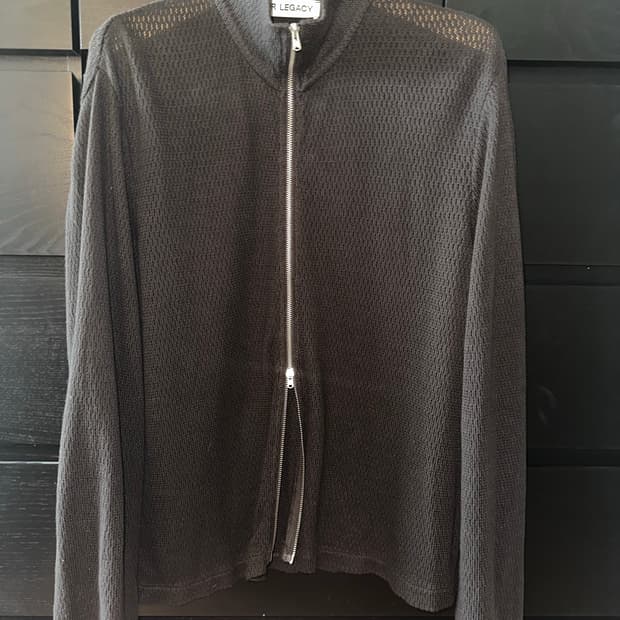 our legacy shrunken fullzip polo brown