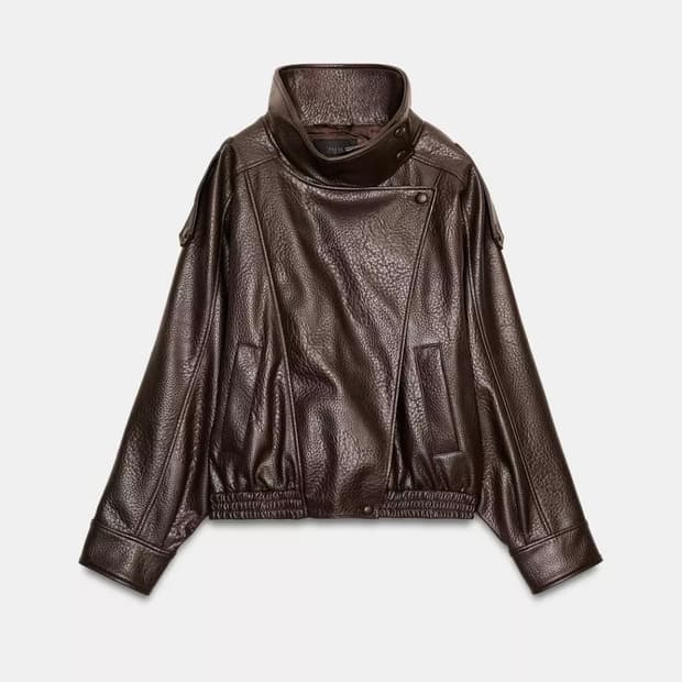 자라 페이크 레더 점퍼