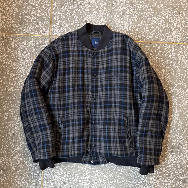00s 올드 스투시 울 체크 자켓