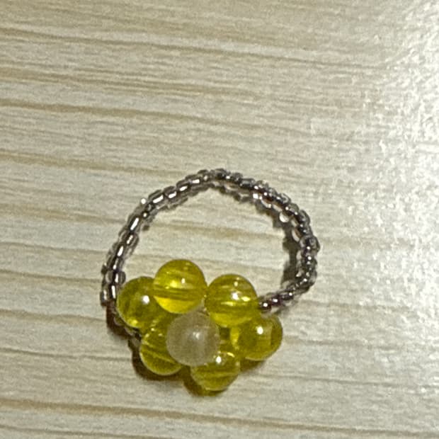 빈티지 플라워 비즈반지