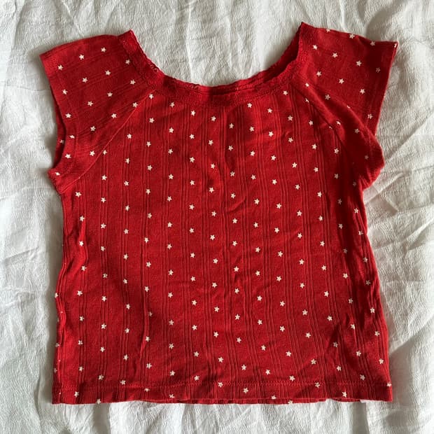 Gap lace-trim pointelle T-shirt