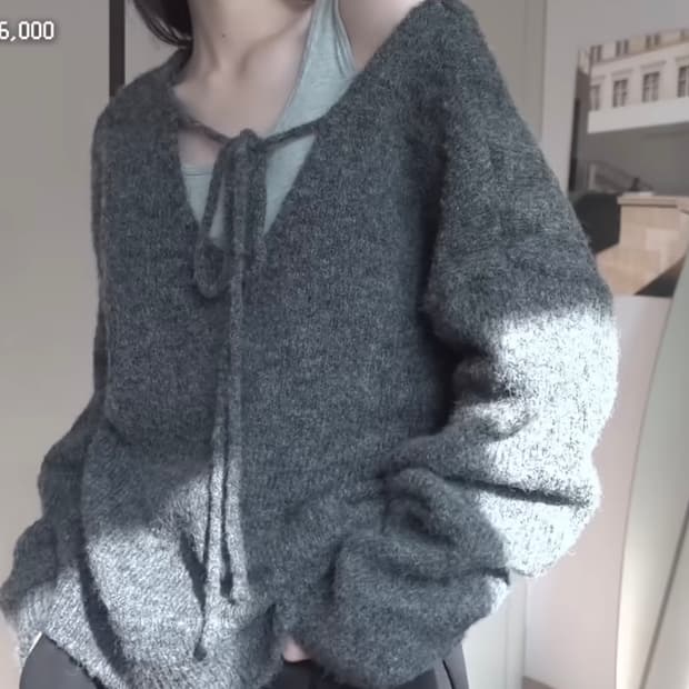 히어비포 hereb4 백 스트랩 니트 차콜