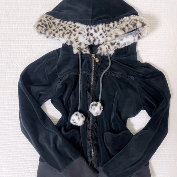 리즈리사 트랄라라 레오파드 퍼 폼폼이 후드집업 오네갸루 히메갸루