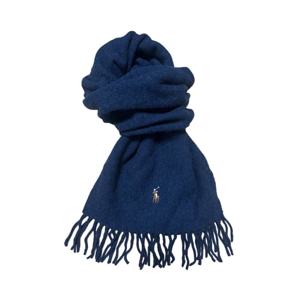 폴로 랄프로렌 램스 울 블루네이비 머플러 목도리