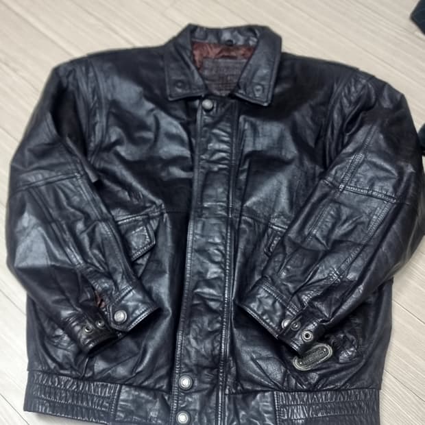 코오로 80-90년대 빈티지 블랙 가죽 자켓(100)