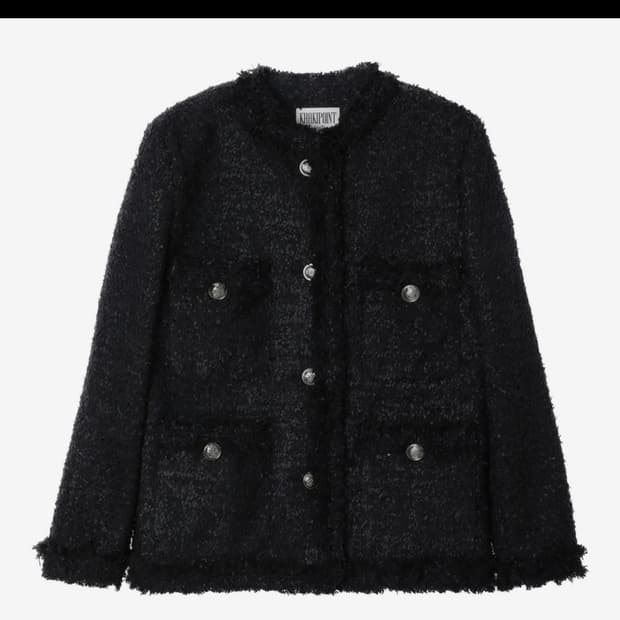 카키포인트 트위드 Antique Tweed Jacket (black)