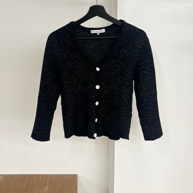 크리스찬 디올 블랙 지브라 가디건 