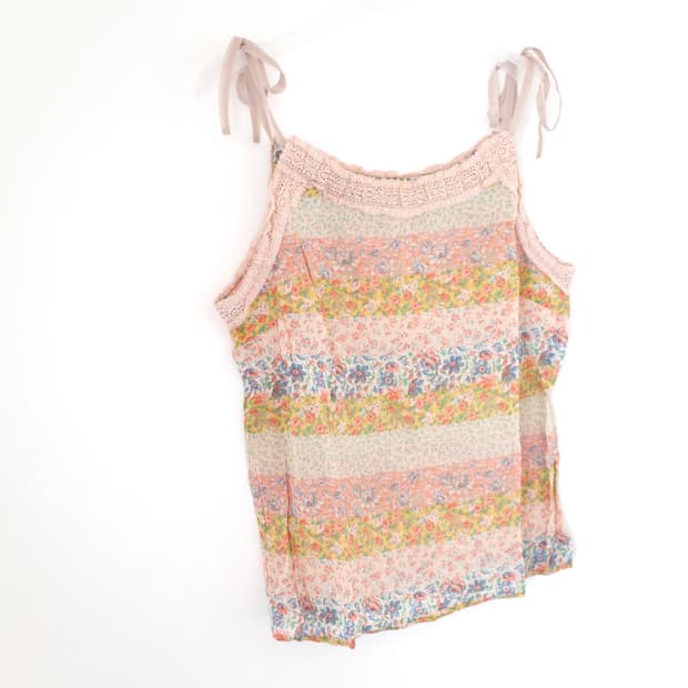 빈티지 리본 & 레이스 나시 블라우스