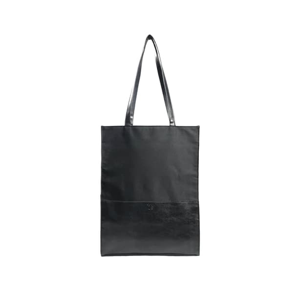 leather panel nylon tote bag