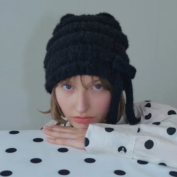 리본 보우 비니