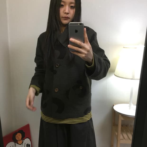 charcoal gray vintage pattern jacket