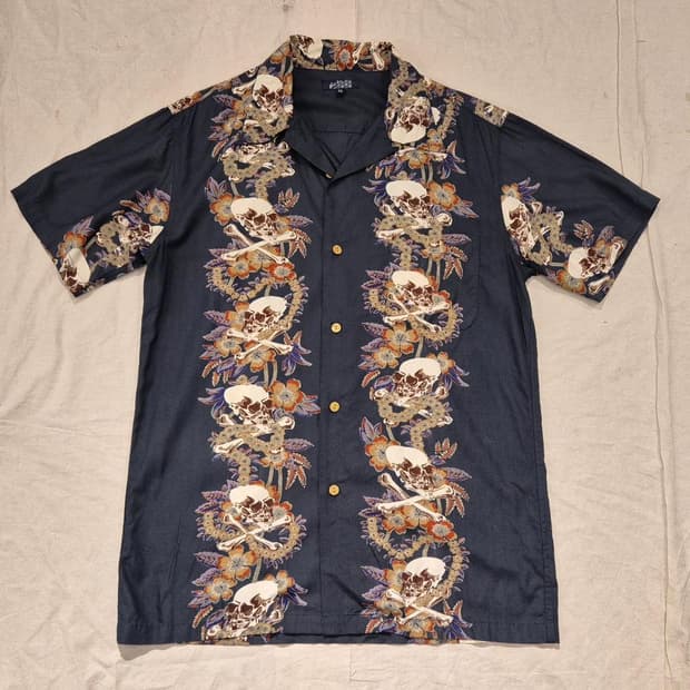 north zone 스컬 하와이안 셔츠
