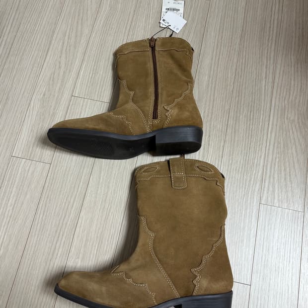 새상품) 245) 자라 키즈 스웨이드 웨스턴 부츠 브라운 급처