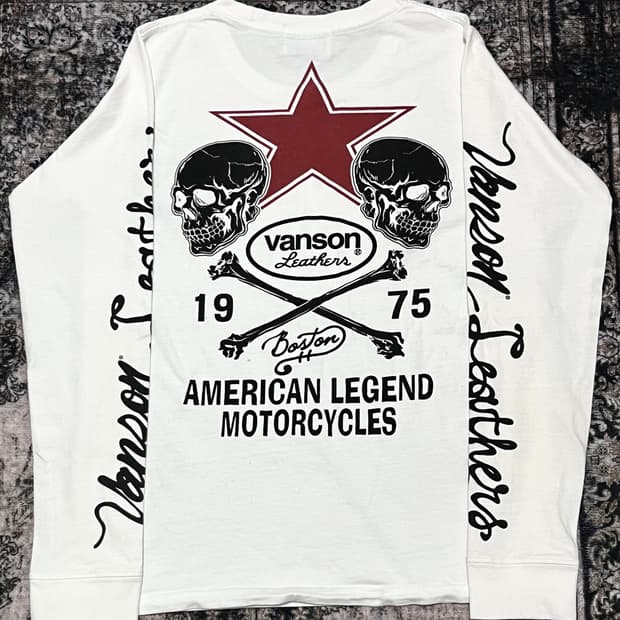 vanson 스컬 프린팅 화이트 롱슬리브