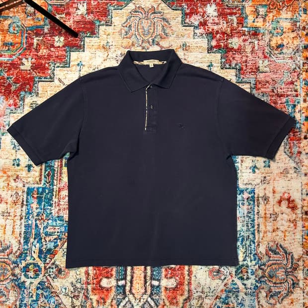 [L] 버버리 네이비 크롭핏 카라 반팔