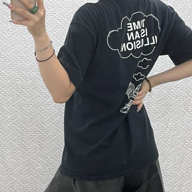 나이키 NRG 빈티지 캐주얼 펑크 터틀 프린팅 반팔티 M C12585