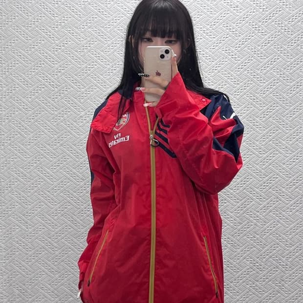 푸마 올드스쿨 레트로 아스날 유니폼 바람막이 자켓 L C10458