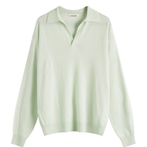 오라리 슈퍼 파인 캐시미어 실크 니트 폴로 (size 1)