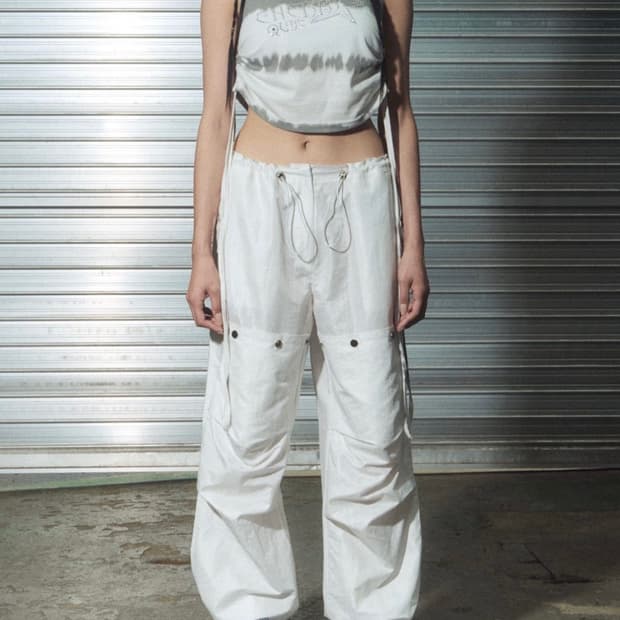 체리퀴리 조거팬츠 glossy snap jogger pt - white