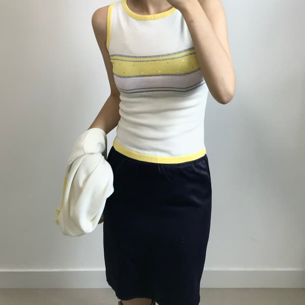 빈티지 가디건 나시 set