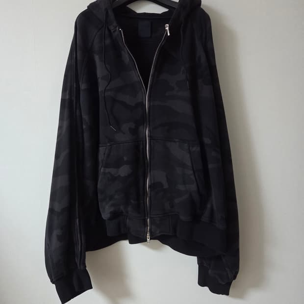 준지 25fw 카모 후드 집업 M