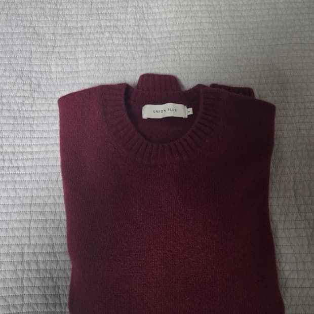 유니온블루 캐시미어 울 니트 버건디 M사이즈