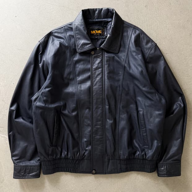 Vintage Move Leather Bomber Jacket