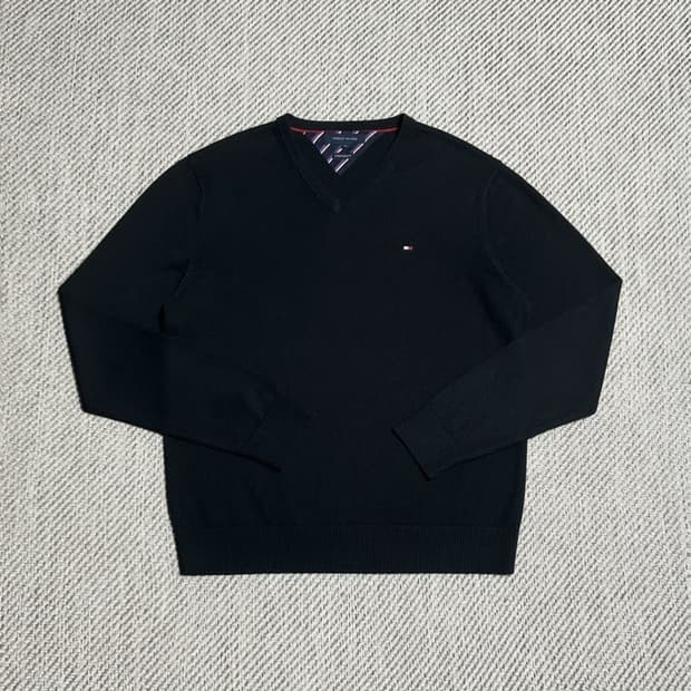 [L] Tommy 타미힐피거 코튼 캐시미어 브이넥 니트