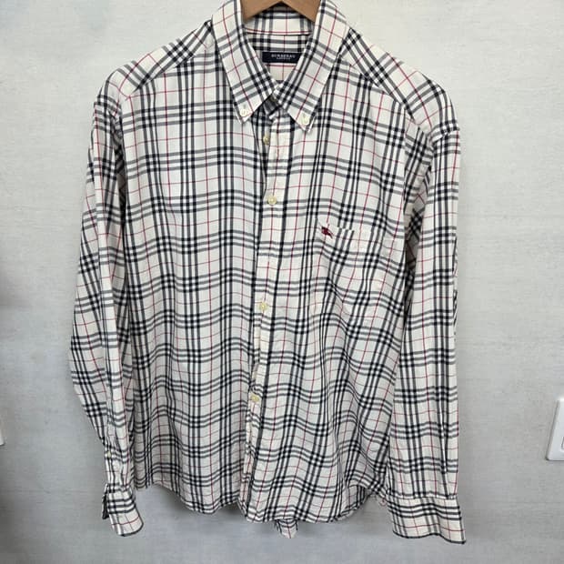 버버리 체크셔츠 긴팔 m 오버핏