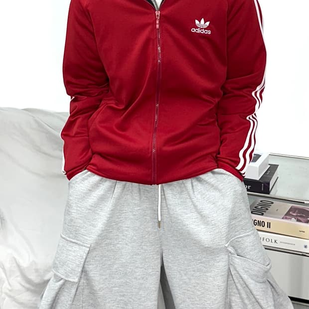 아디다스 파이어버드 버건디 레드 트랙탑 져지 2XL