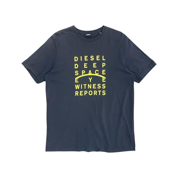 Diesel 형광 레터링 디테일 반팔티셔츠