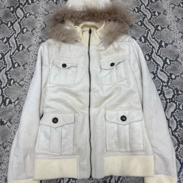 [00‘s]Multi Pocket Fur Hoodie Jacket