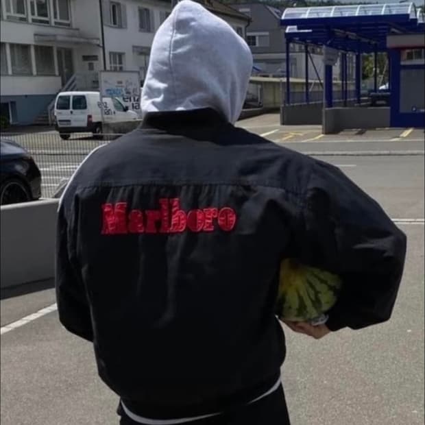 말보로 리버시블 봄버 자켓 