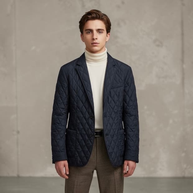 46/ 알레그리 퀄팅 스웨이드 엘보패치 경량패딩