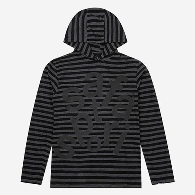 1)사파리스팟 TICKETING STRIPE BORDER HOODIE