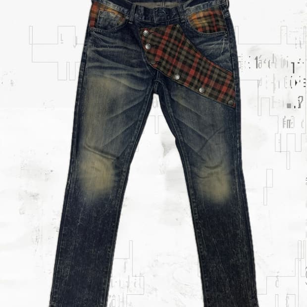 Check point straight denim pants