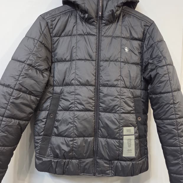 G-Star RAW 블랙 패딩 후드 점퍼