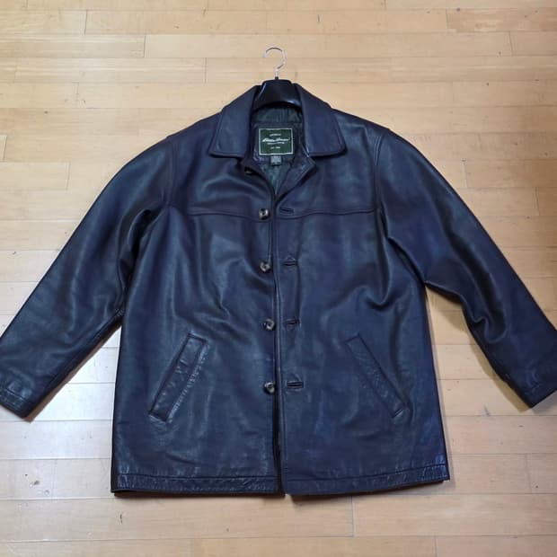 에디바우어 레더카코트 다크브라운 xl