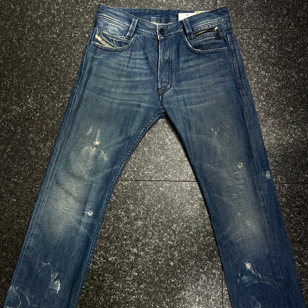 디젤 Diesel PADDOP 데미지 워싱 데님 팬츠 청바지 28인치