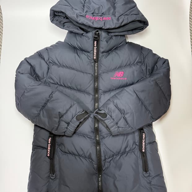 뉴발란스 여성 패딩 점퍼 후드 그레이 ( kid)