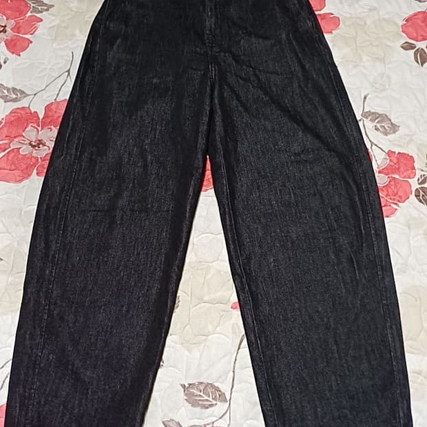 유니클로 와이드블랙진 33인치 기장103